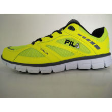 Zapatos deportivos fluorescentes amarillos de los hombres